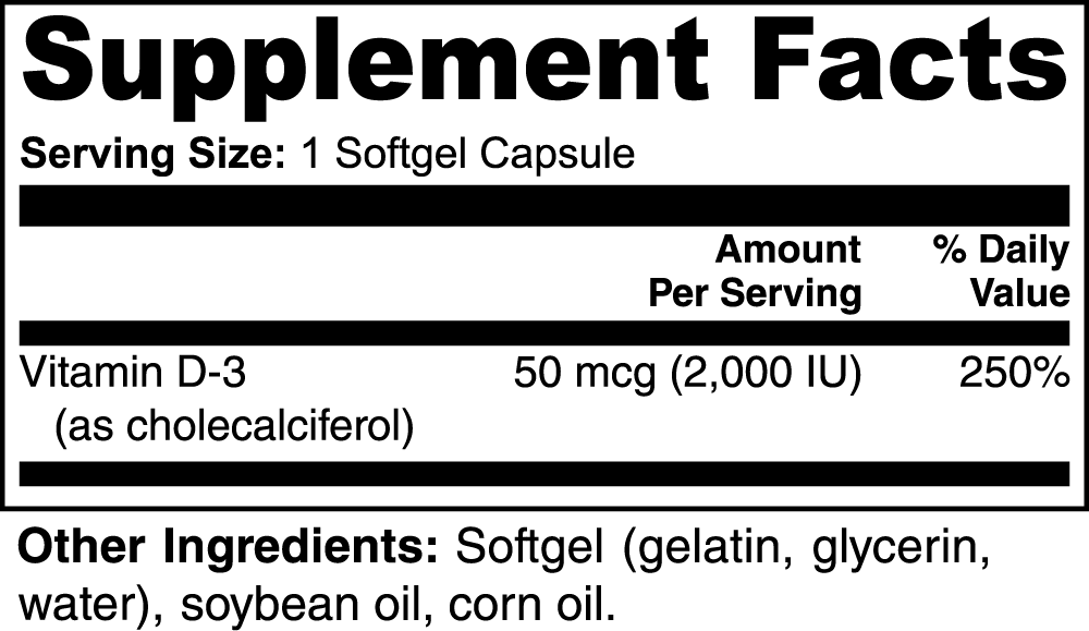 Vitamin D3 2,000 IU - Purplvegan