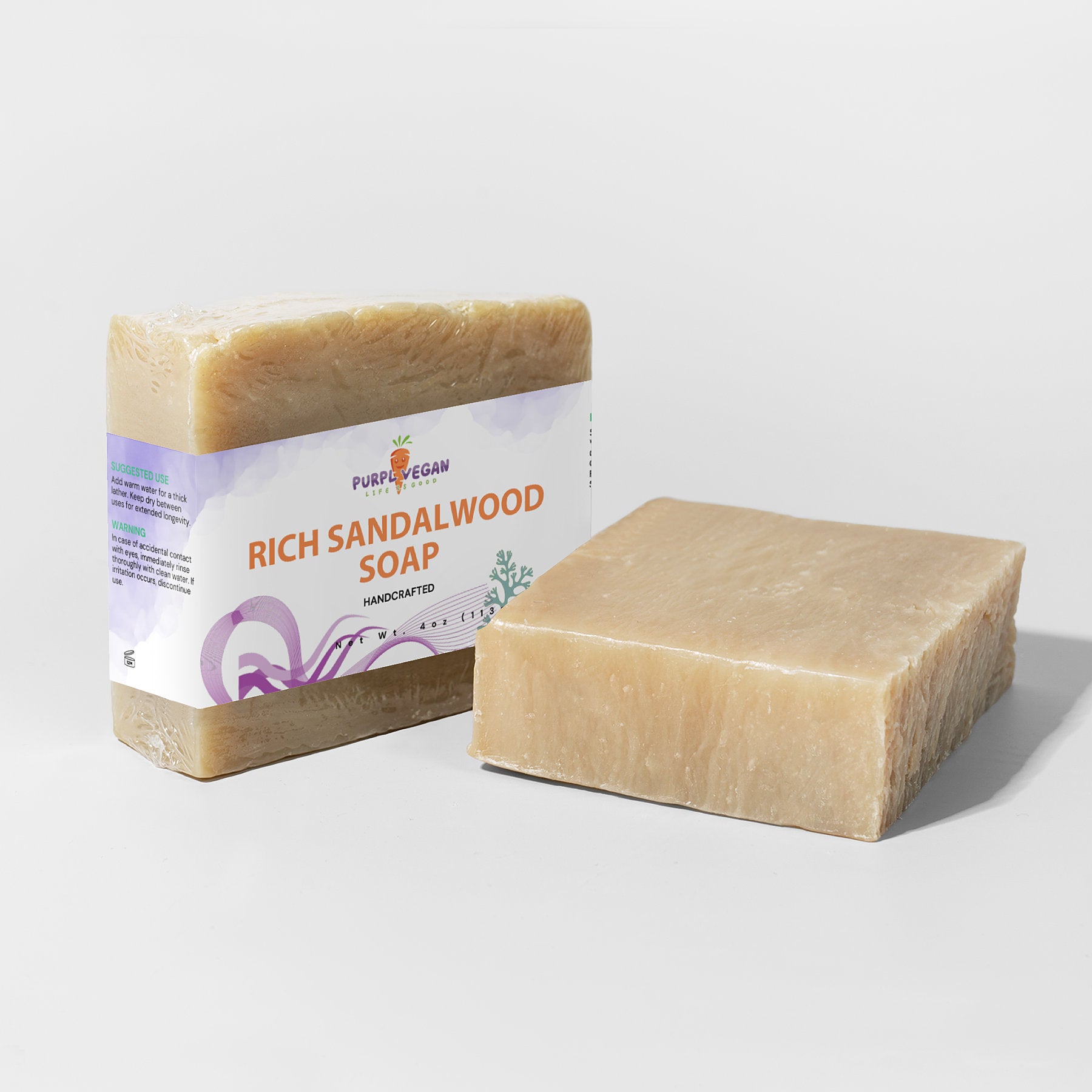 Rich Sandalwood Soap - Purplvegan 